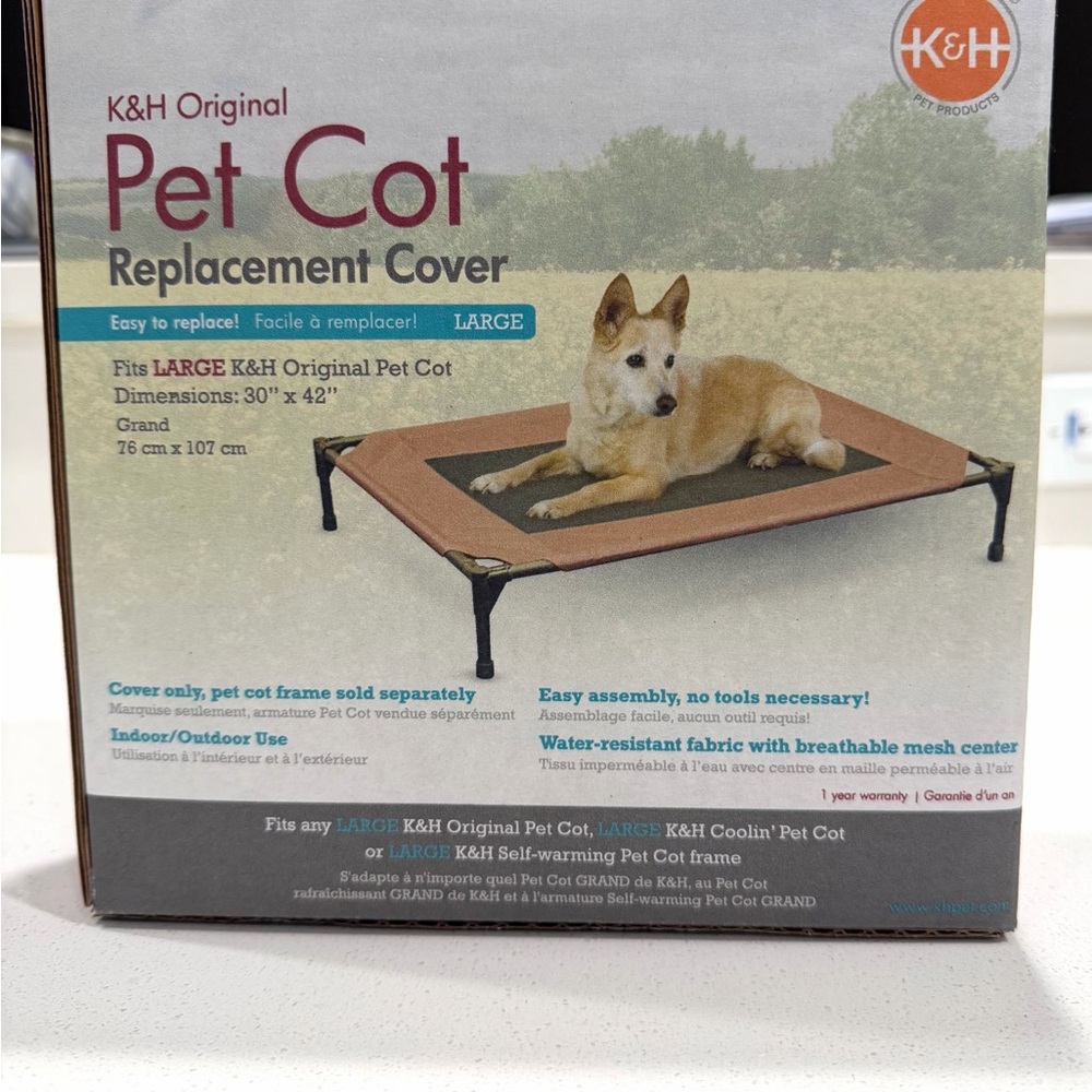K&H Original Pet Cot Replacement Cover (L)-Chocolate/Brown